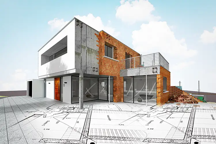 Baustelle eines Architektenhauses